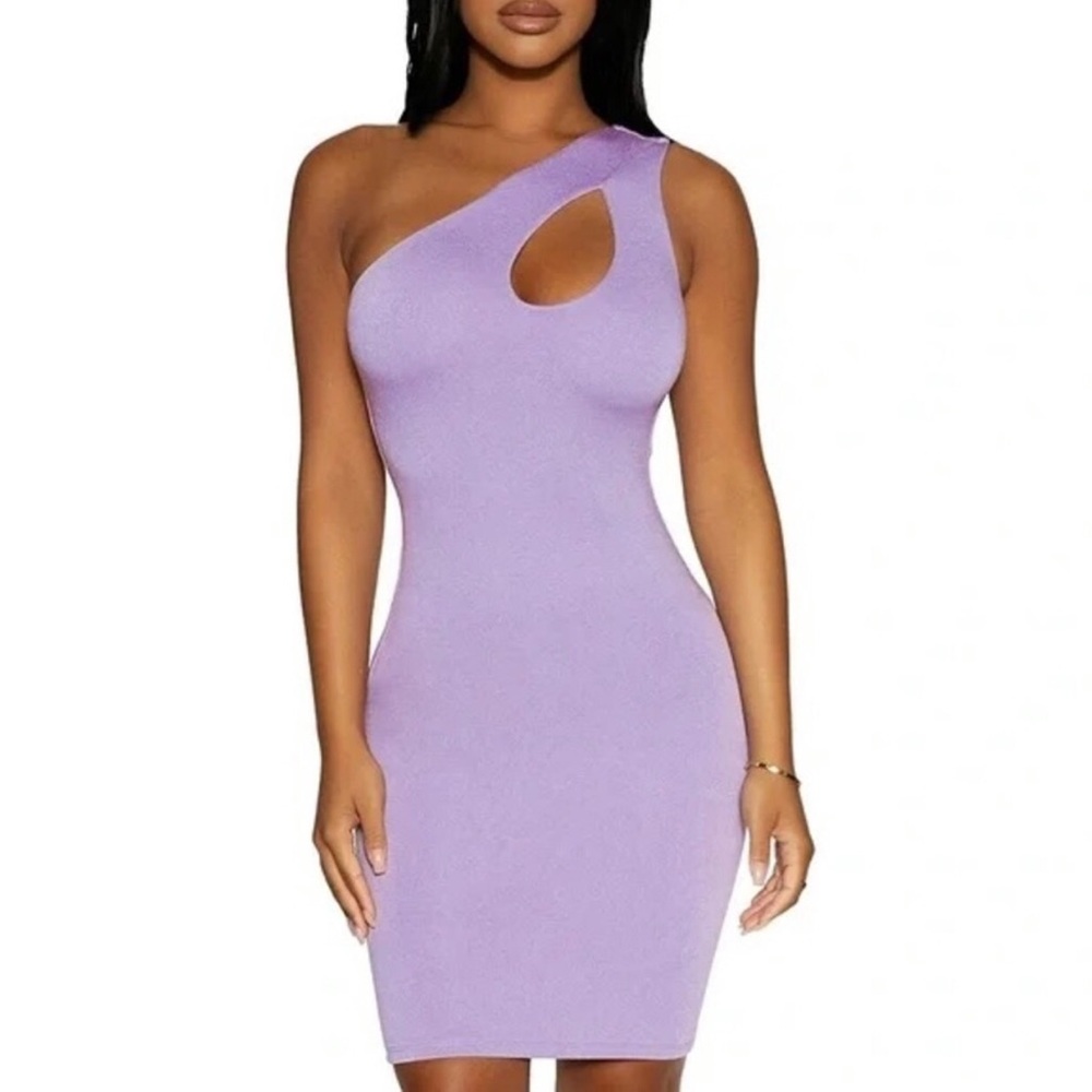Naked Wardrobe Side Eye MidiLilac Dress NWT